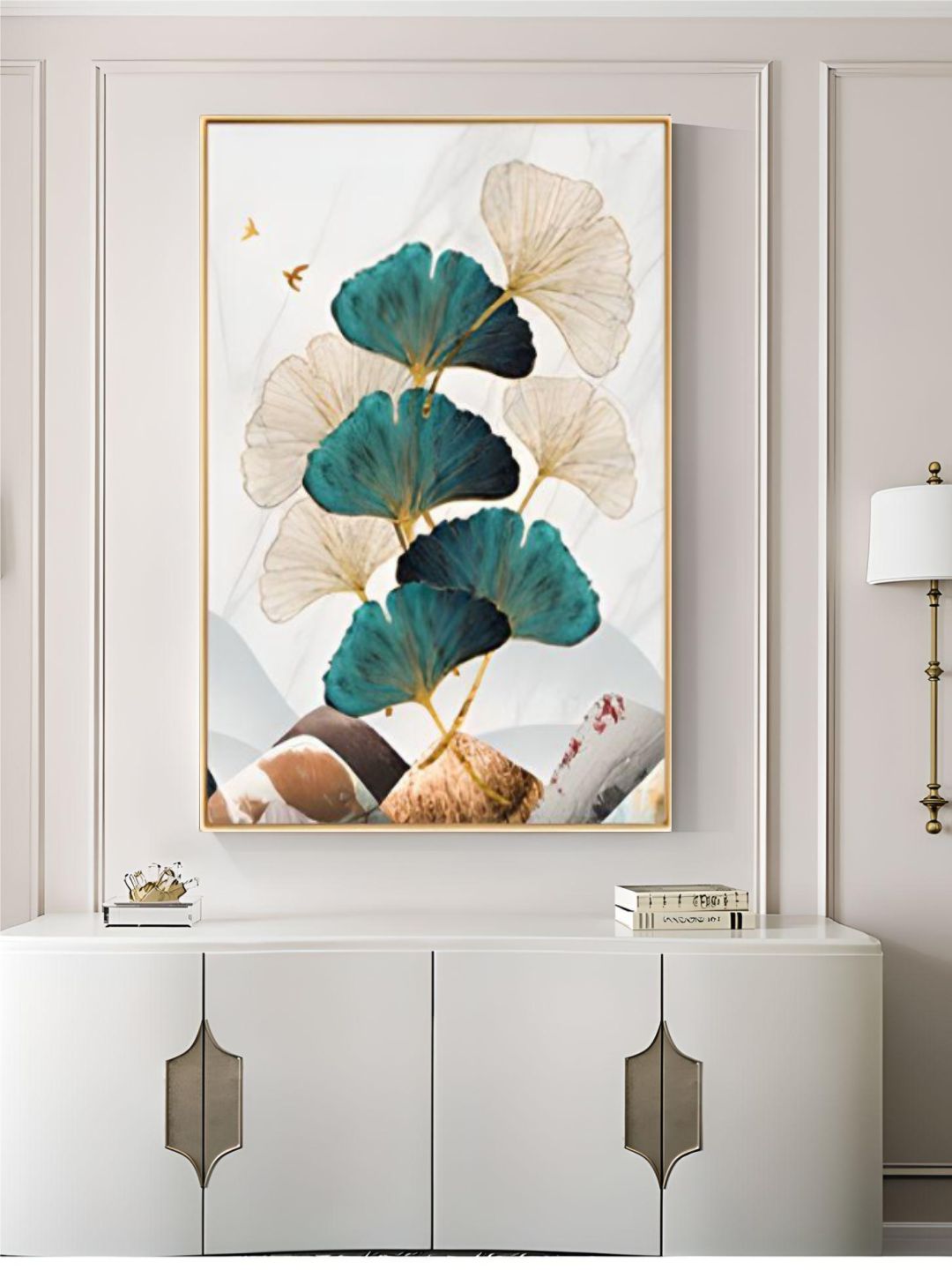 Magical Nordic Moonlight Deer Landscape Wall Art Fine Art Canvas Prints Modern Abstract Nature Pictures Luxury Living Room Wall Art Home Interior Decor