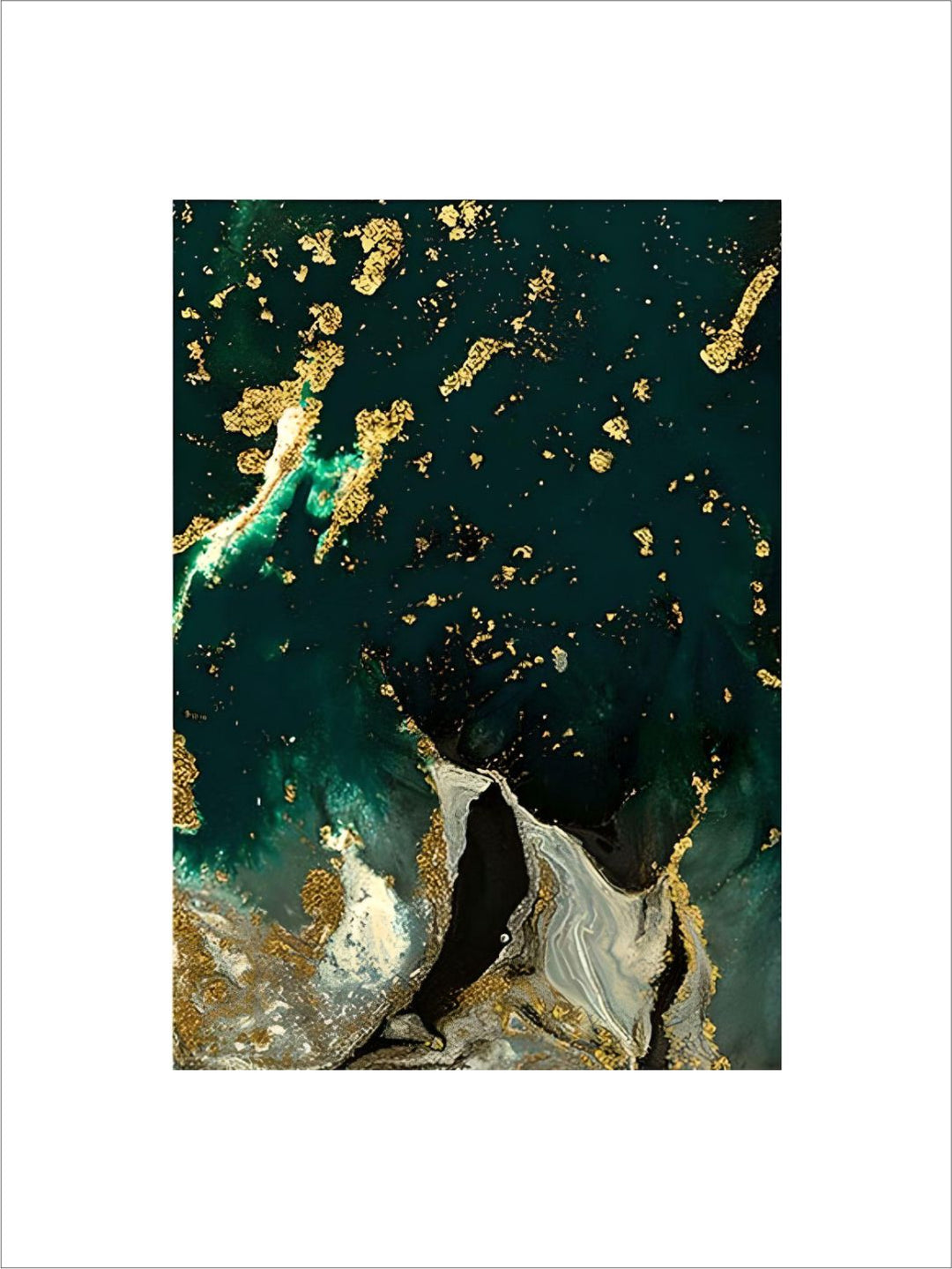Modern Abstract Marble Print Wall Art Fine Art Canvas Prints Golden Green Agate Pictures For Luxury Living Room Dining Room Home Office Art Decor