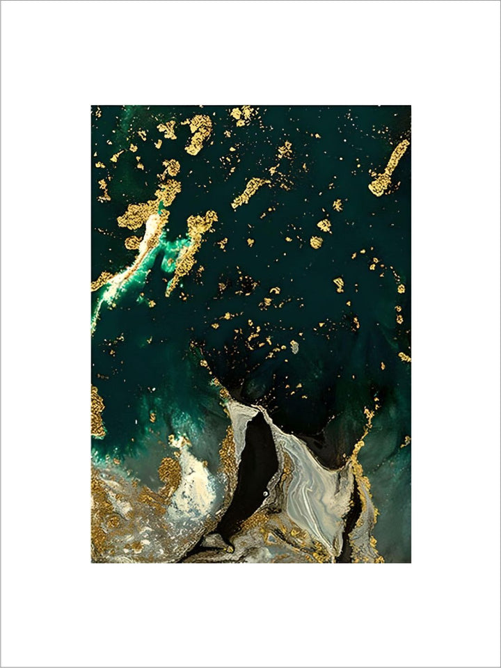 Modern Abstract Marble Print Wall Art Fine Art Canvas Prints Golden Green Agate Pictures For Luxury Living Room Dining Room Home Office Art Decor