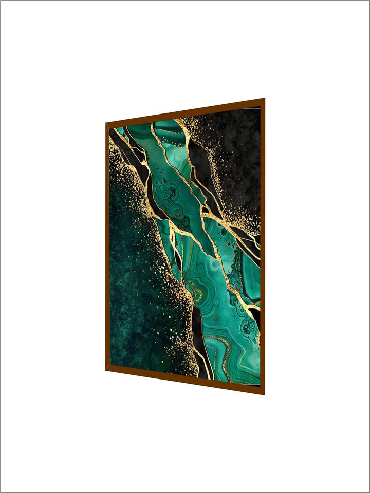 Modern Abstract Marble Print Wall Art Fine Art Canvas Prints Golden Green Agate Pictures For Luxury Living Room Dining Room Home Office Art Decor