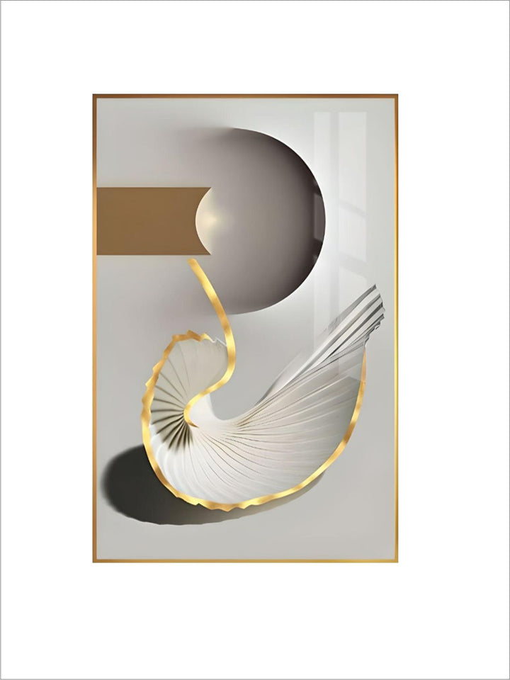 Modern Abstract Orange Golden Flowing Wall Art Fine Art Canvas Prints Pictures For Modern Loft Apartment Luxury Living Room Home Office Decor