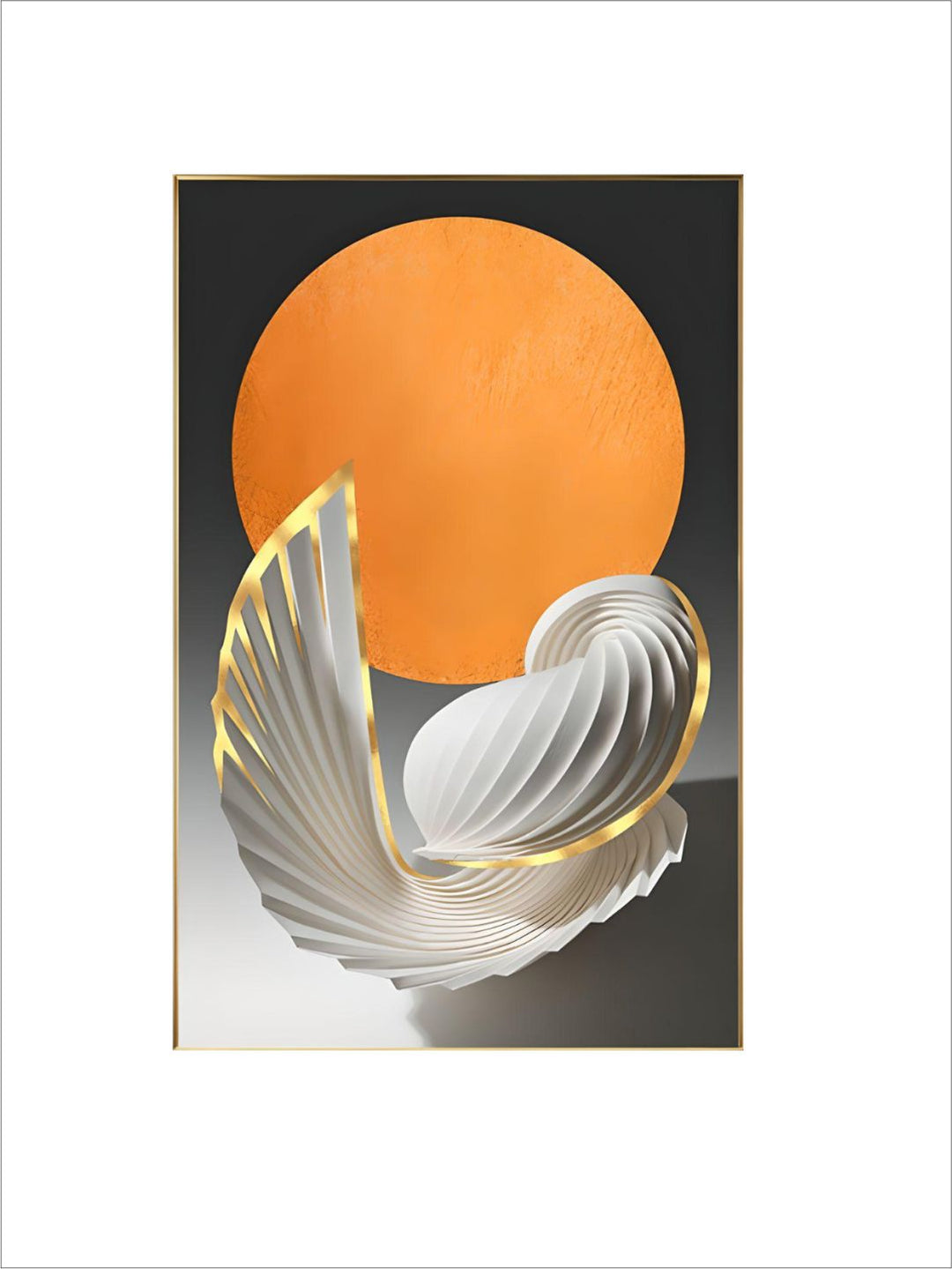 Modern Abstract Orange Golden Flowing Wall Art Fine Art Canvas Prints Pictures For Modern Loft Apartment Luxury Living Room Home Office Decor