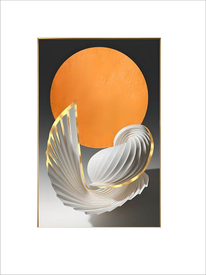 Modern Abstract Orange Golden Flowing Wall Art Fine Art Canvas Prints Pictures For Modern Loft Apartment Luxury Living Room Home Office Decor