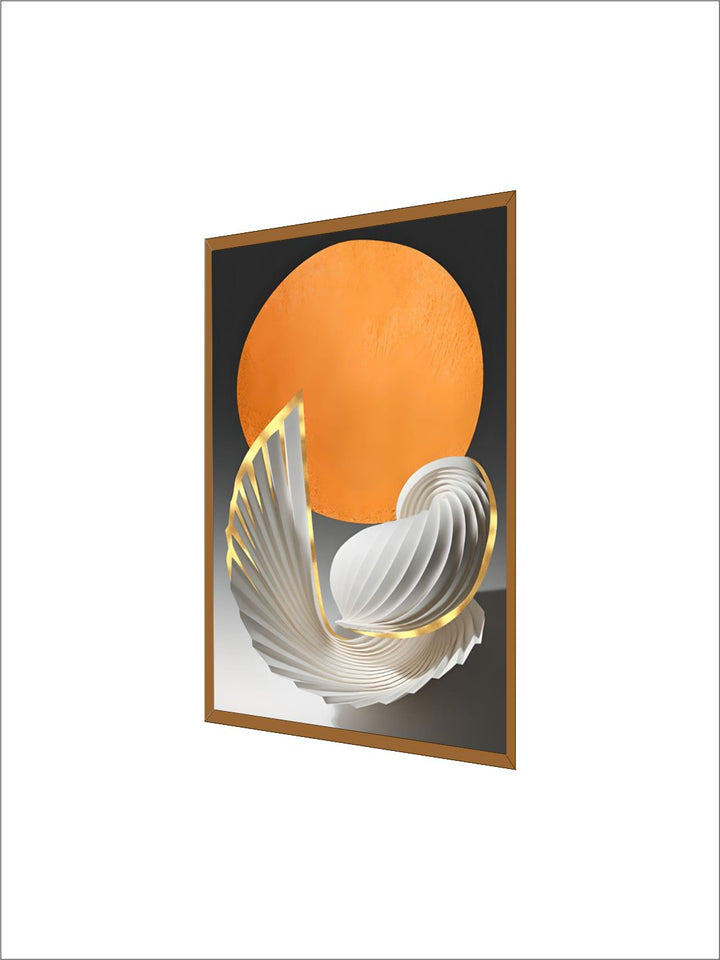 Modern Abstract Orange Golden Flowing Wall Art Fine Art Canvas Prints Pictures For Modern Loft Apartment Luxury Living Room Home Office Decor