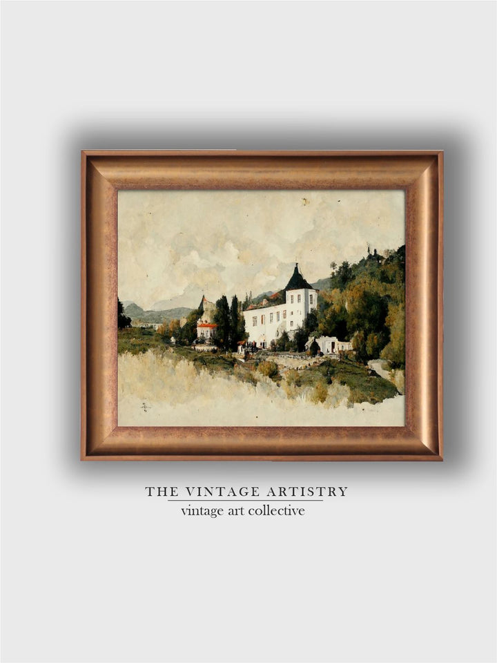 The Vintage Artistry Beige & Brown Forest Landscape Printed Framed Wall Art