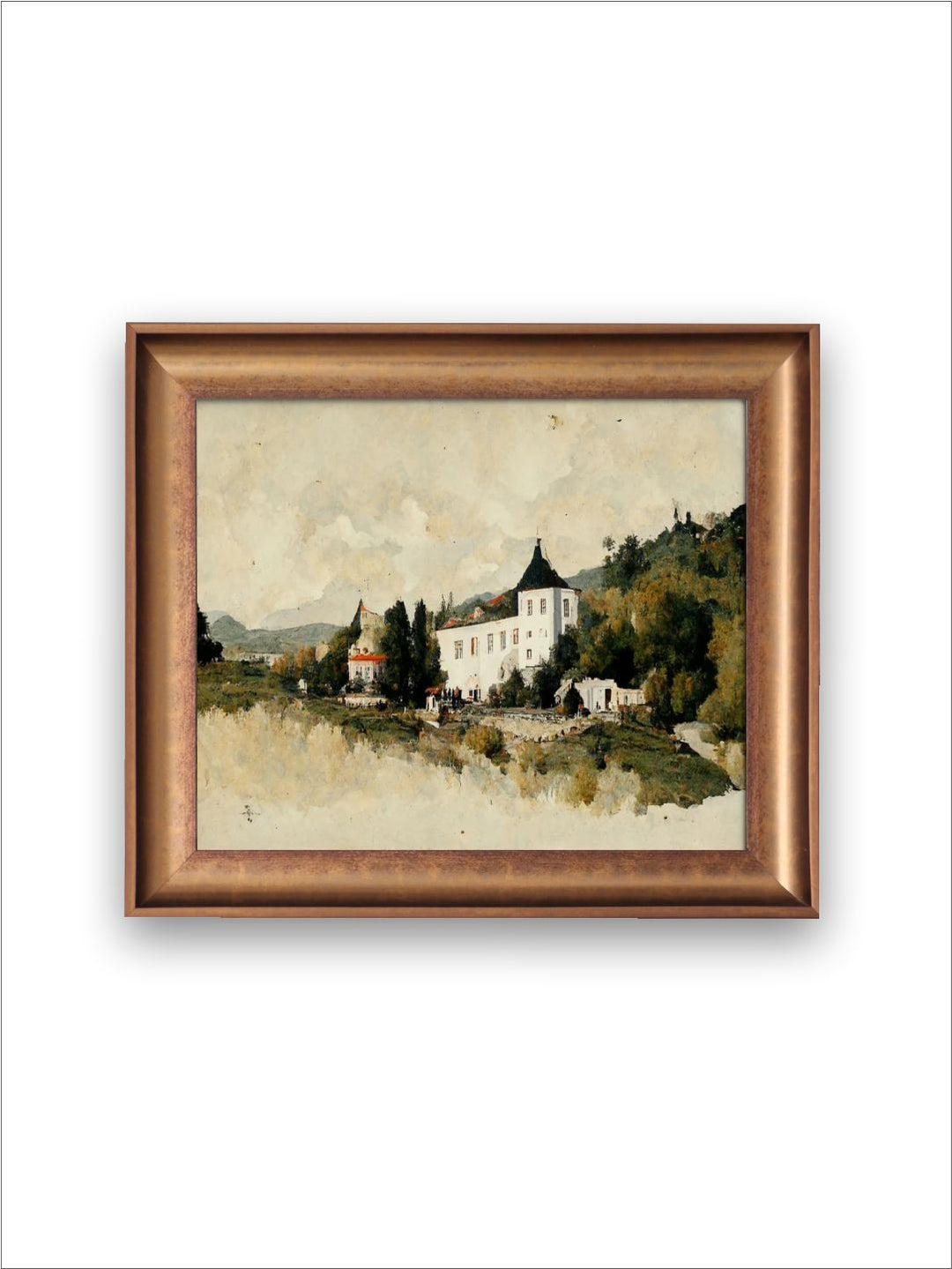 The Vintage Artistry Beige & Brown Forest Landscape Printed Framed Wall Art