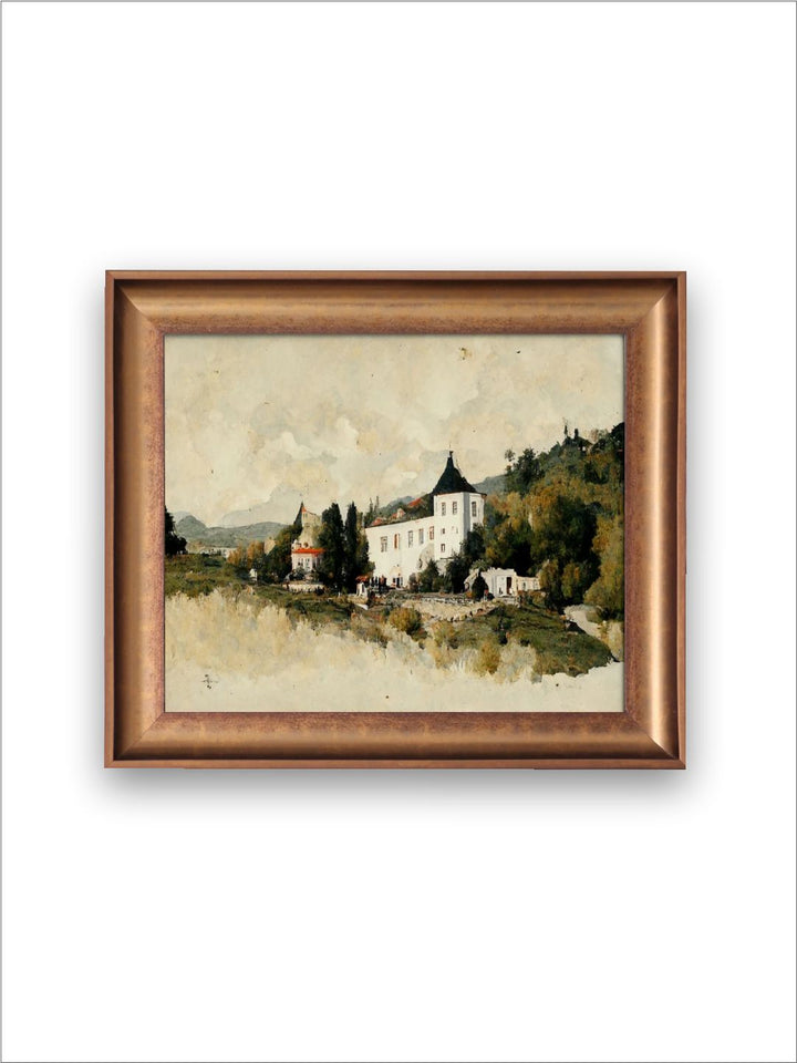 The Vintage Artistry Beige & Brown Forest Landscape Printed Framed Wall Art