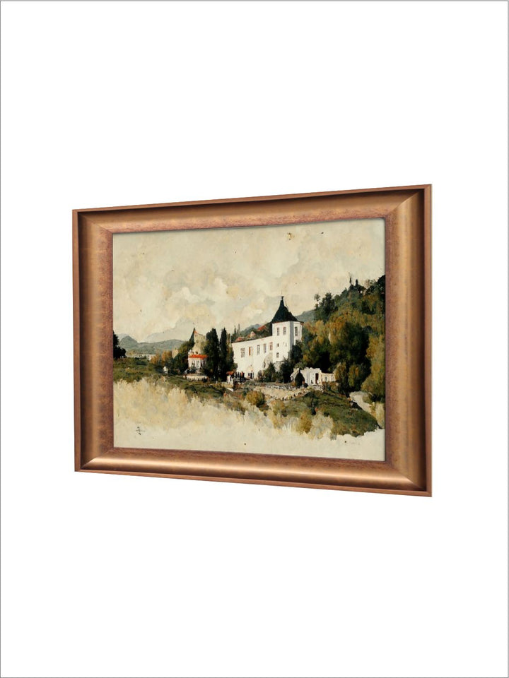 The Vintage Artistry Beige & Brown Forest Landscape Printed Framed Wall Art