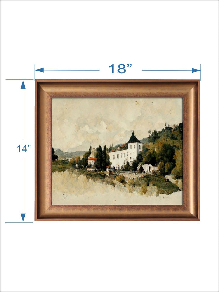 The Vintage Artistry Beige & Brown Forest Landscape Printed Framed Wall Art