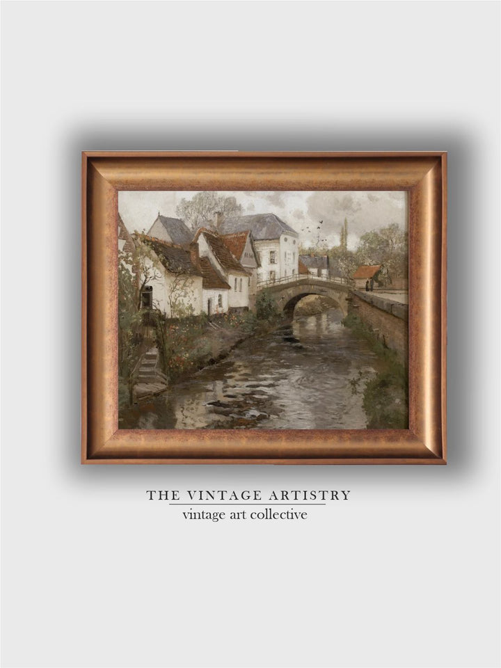 The Vintage Artistry Brown Rustic European Village Wall Art