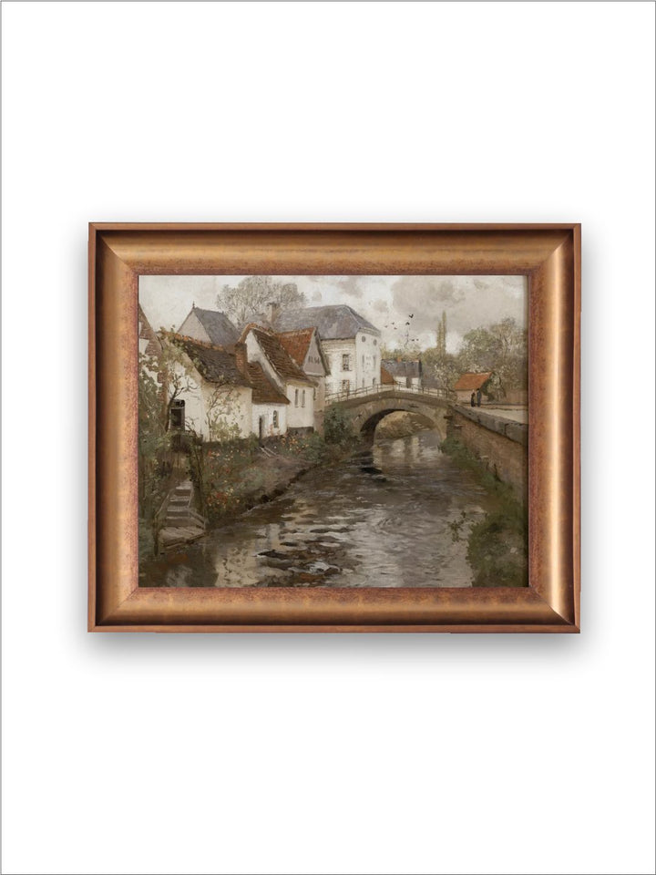 The Vintage Artistry Brown Rustic European Village Wall Art