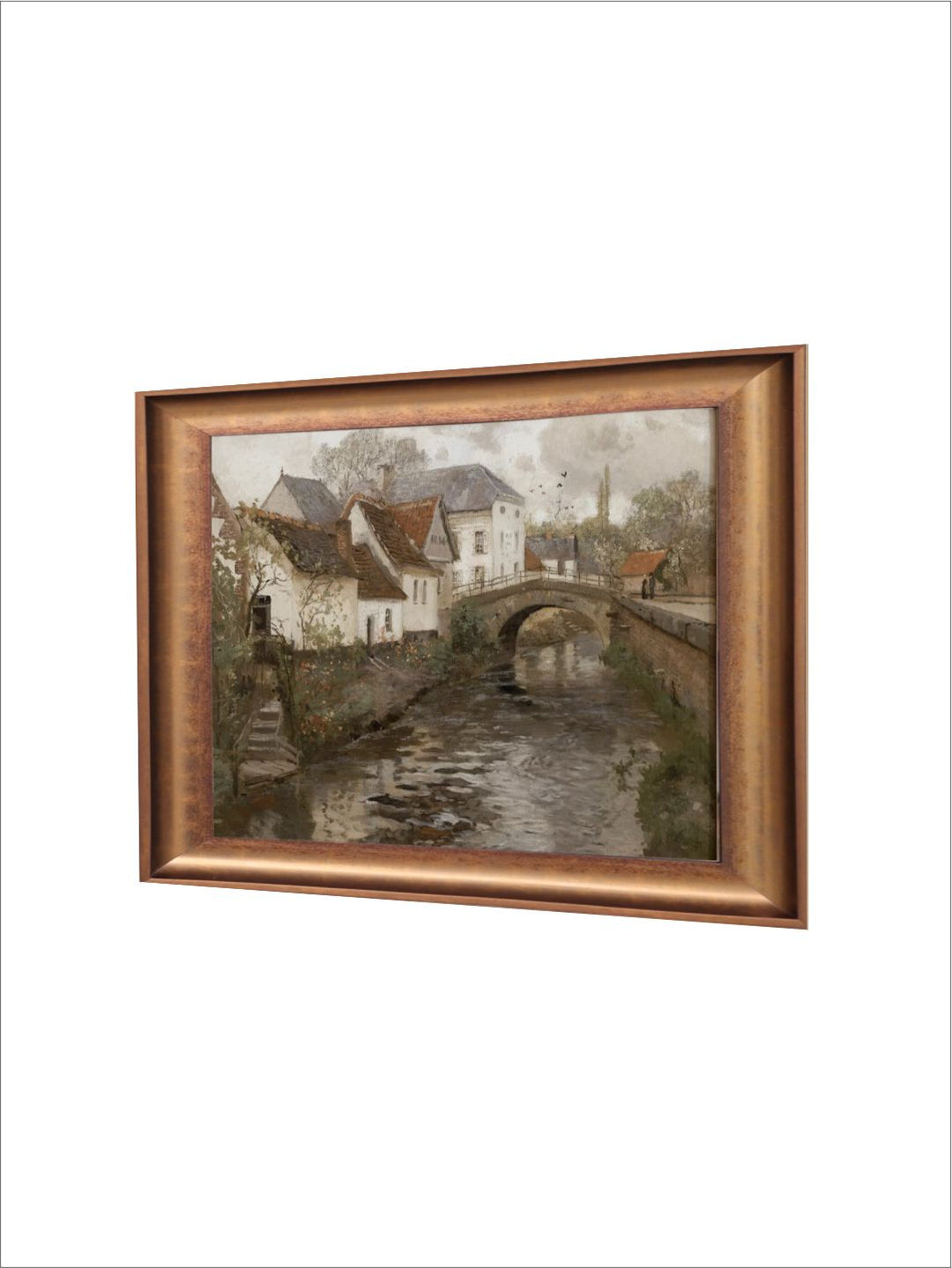The Vintage Artistry Brown Rustic European Village Wall Art