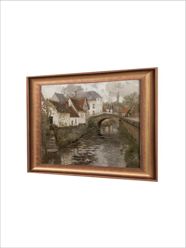 The Vintage Artistry Brown Rustic European Village Wall Art