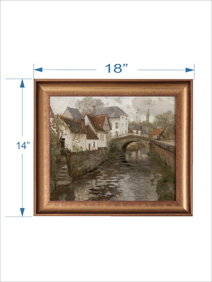 The Vintage Artistry Brown Rustic European Village Wall Art