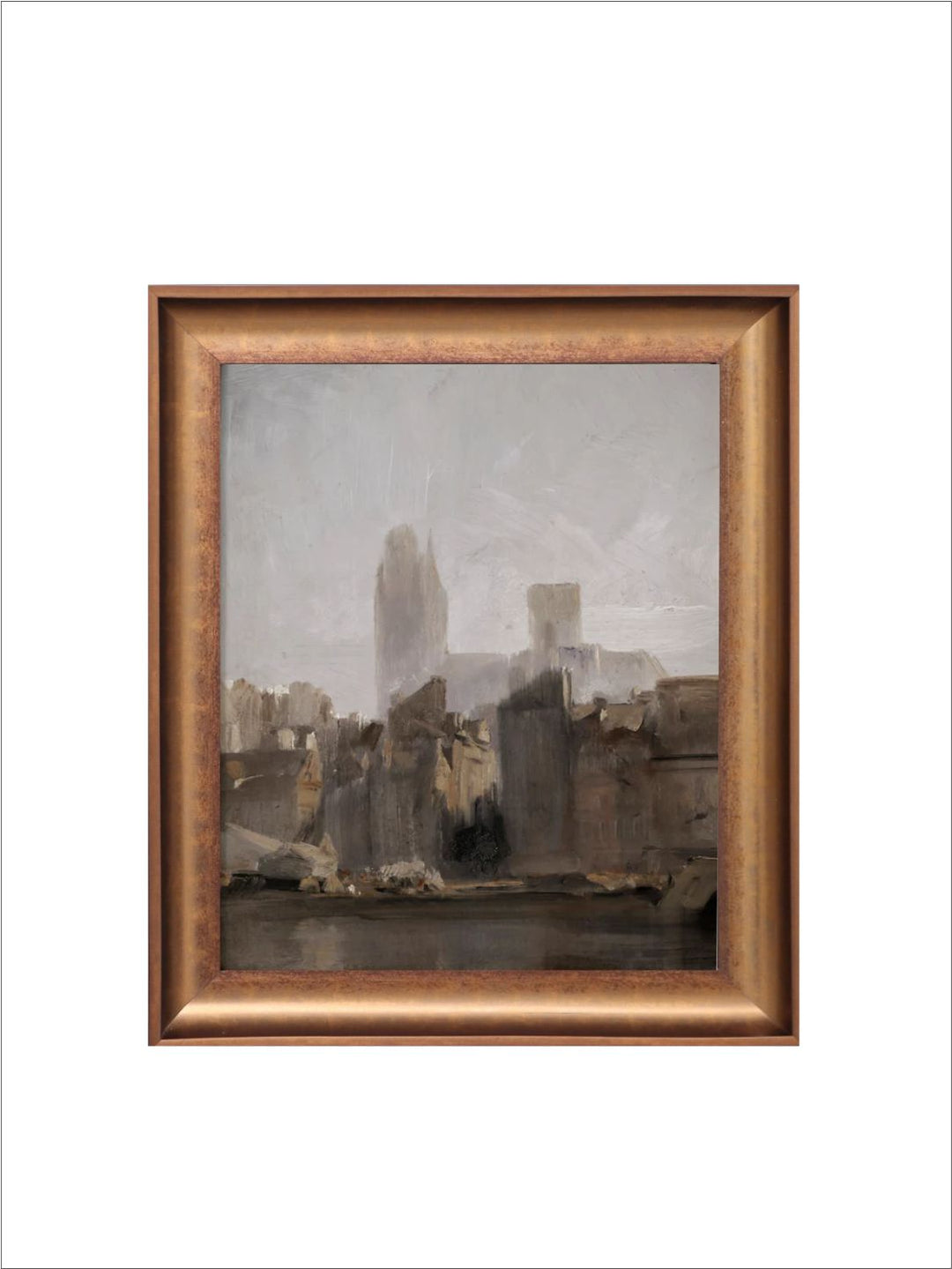 The Vintage Artistry Brown Rouen Cathedral Sunrisewall Art