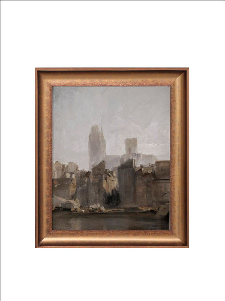 The Vintage Artistry Brown Rouen Cathedral Sunrisewall Art