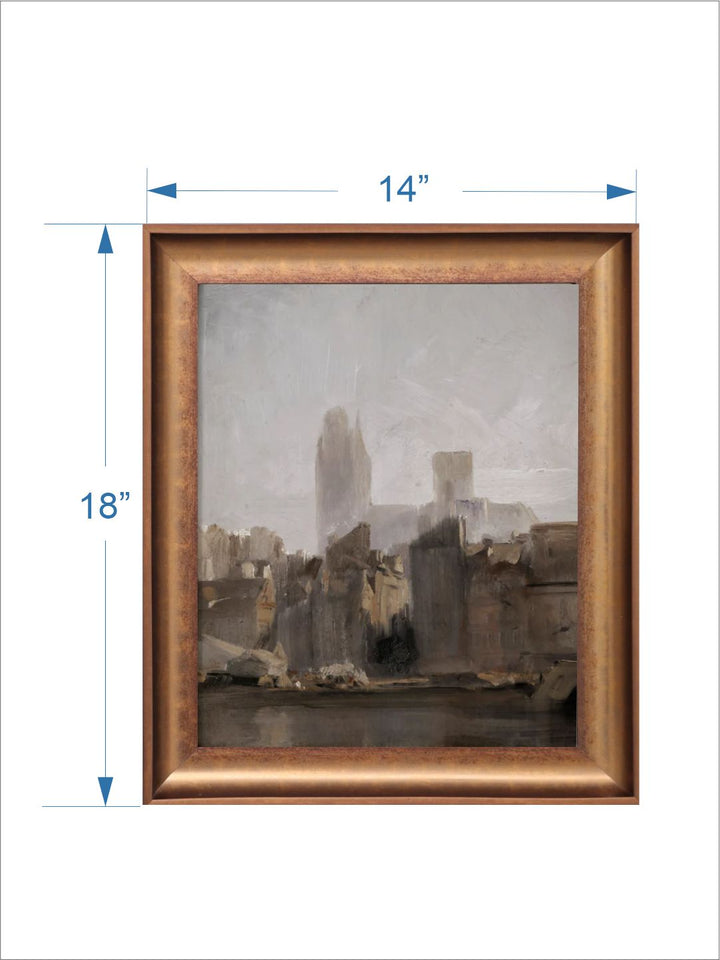 The Vintage Artistry Brown Rouen Cathedral Sunrisewall Art