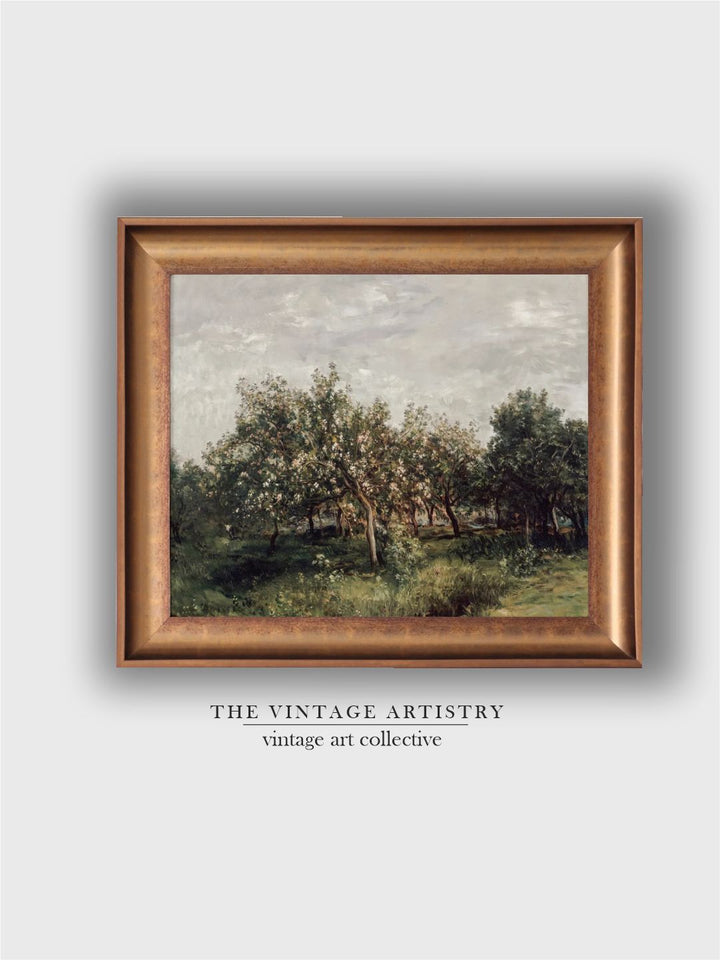 The Vintage Artistry Green Landscape Framed Wall Painting