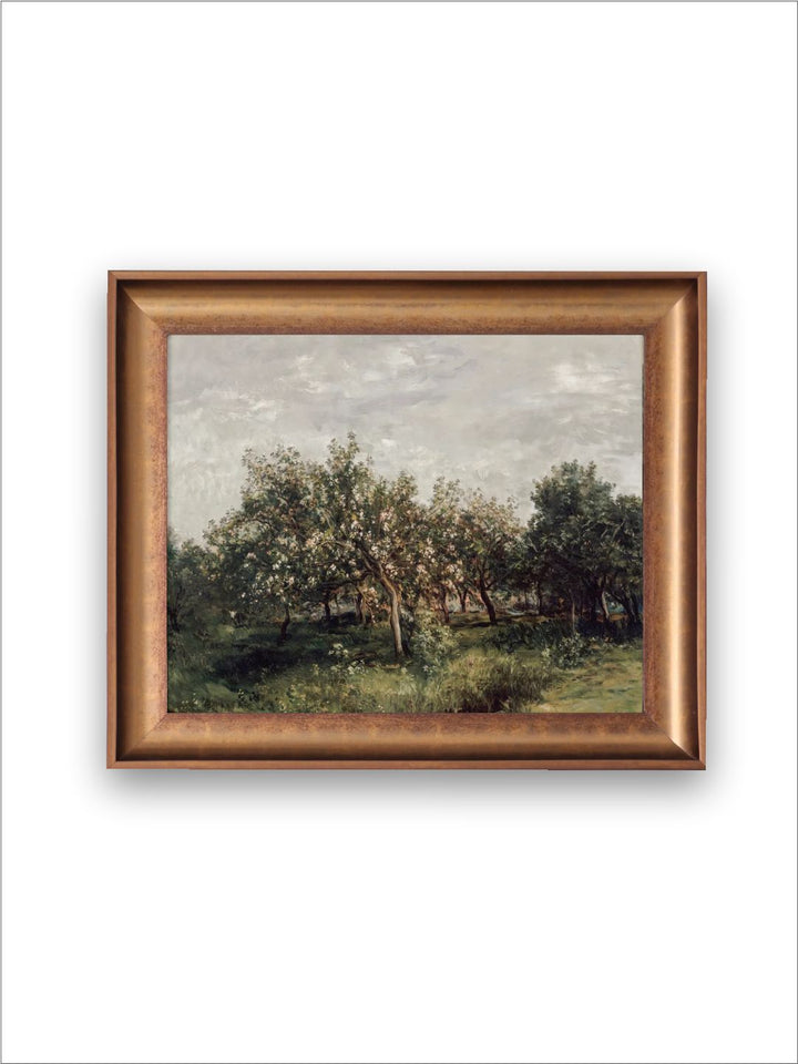 The Vintage Artistry Green Landscape Framed Wall Painting
