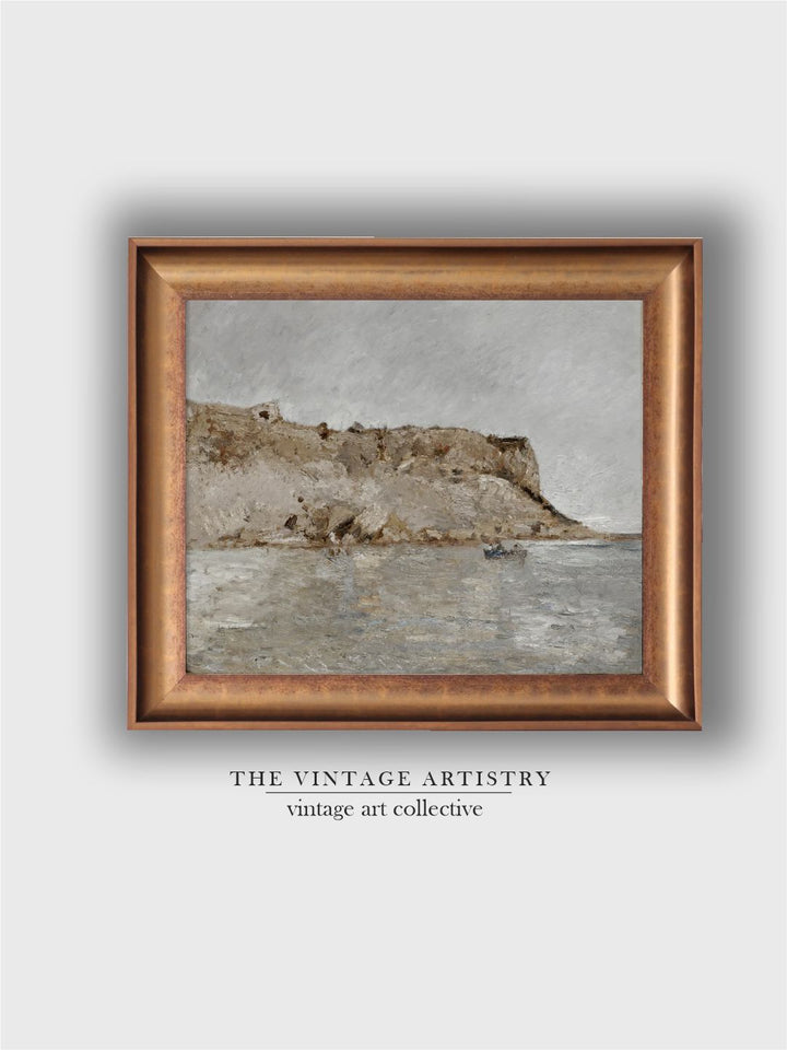 The Vintage Artistry Brown Mountain Muted Neutral Cliff Wall Art