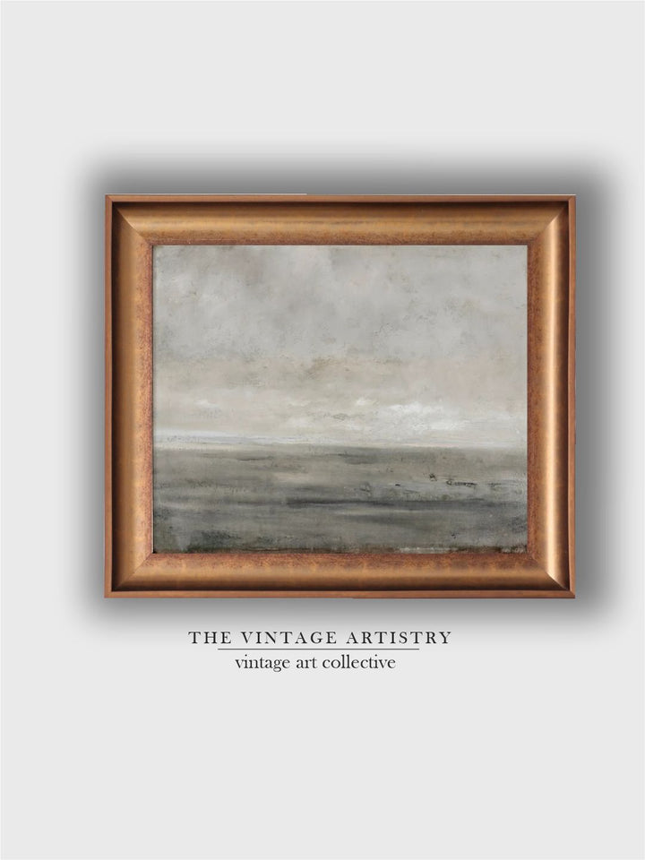 The Vintage Artistry Grey Muted Seascape Wall Art