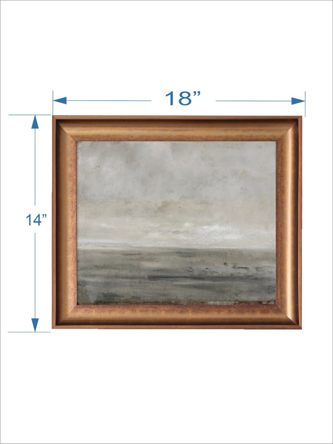 The Vintage Artistry Grey Muted Seascape Wall Art