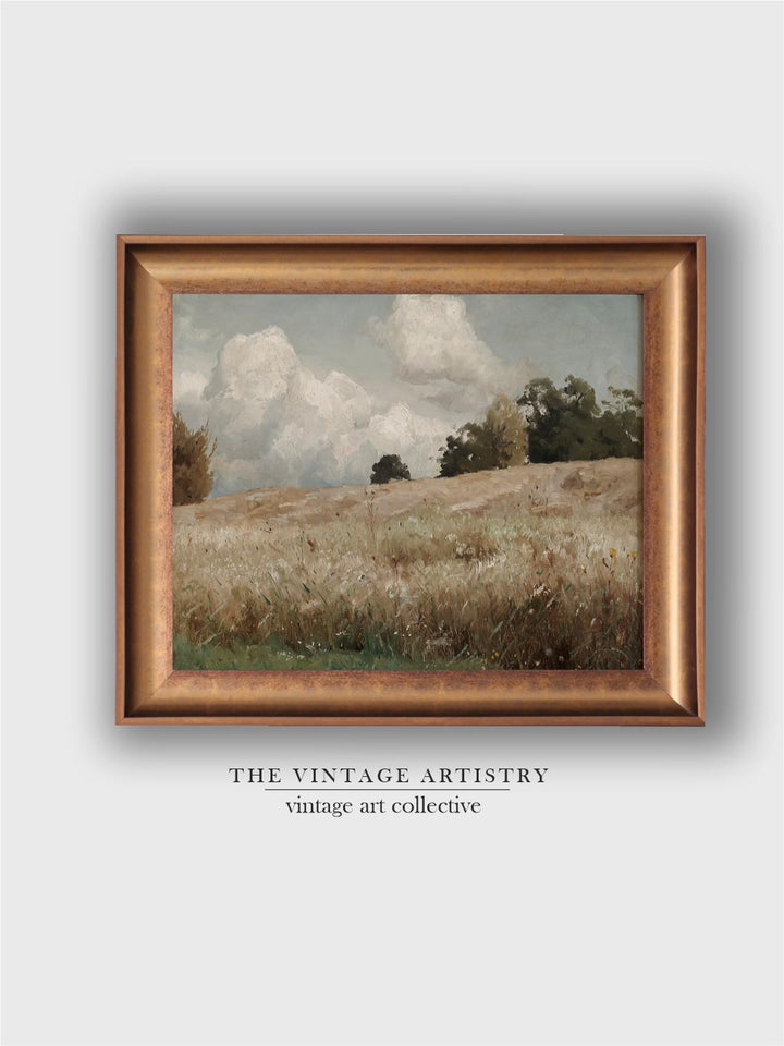 The Vintage Artistry Beige Landscape Painting Wall Art