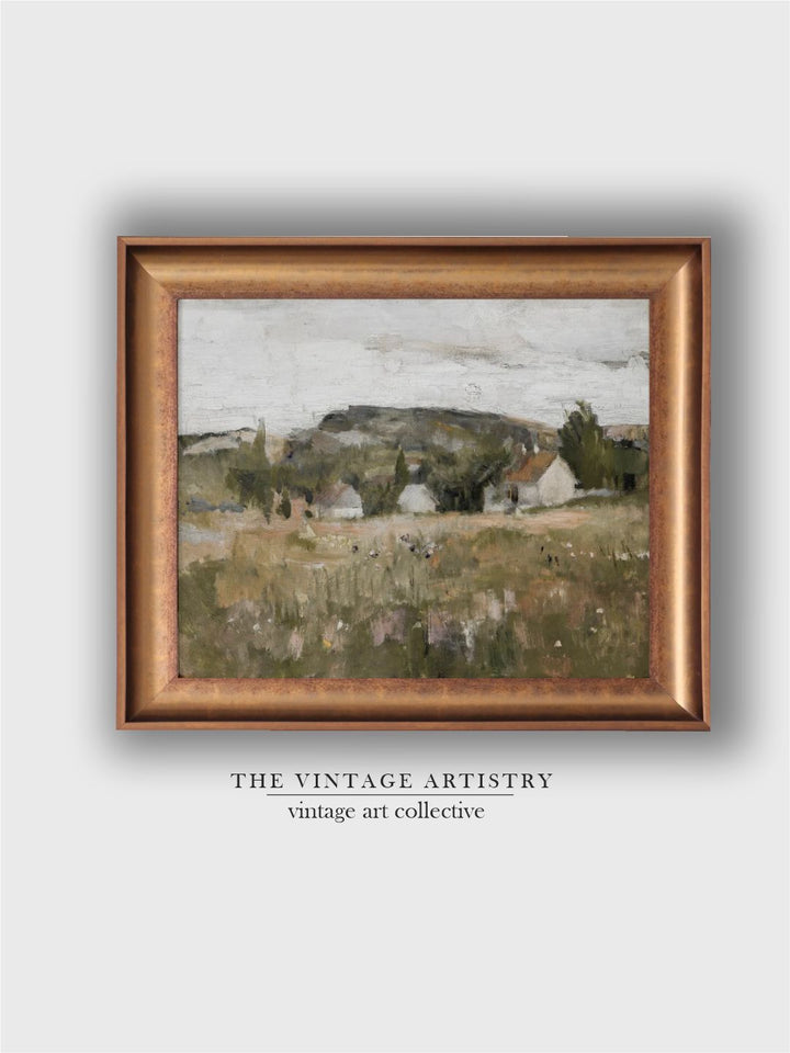 The Vintage Artistry Beige Country Scenery Wall Art