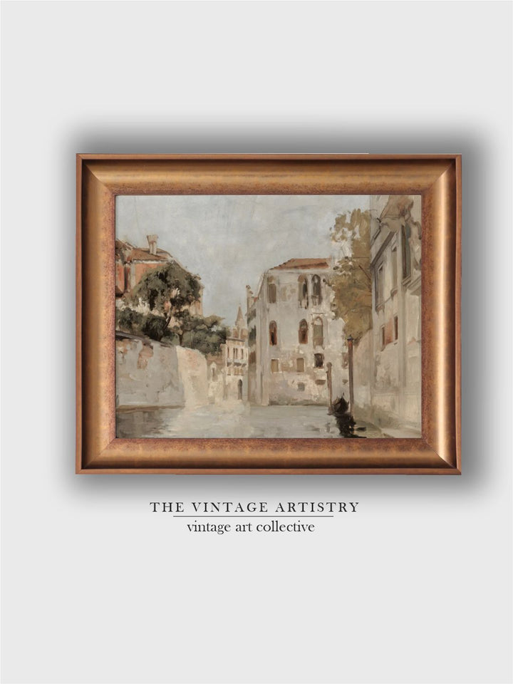 The Vintage Artistry Beigevenice Canal Wall Art