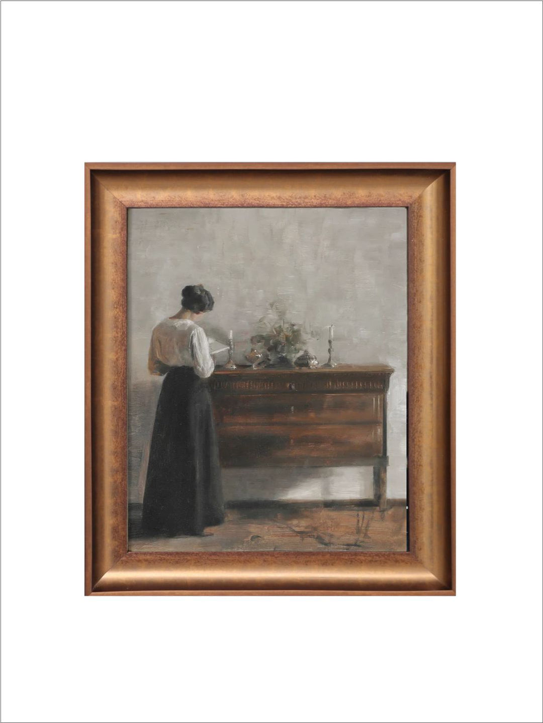 The Vintage Artistry Brown & Black European Portrait Painting Framed Wall Painting