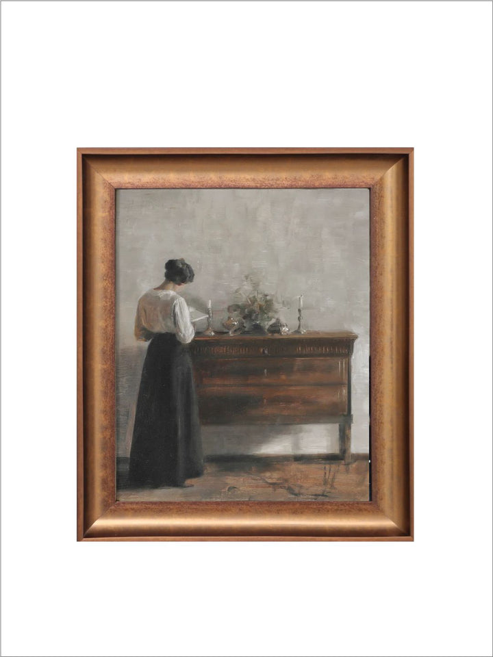 The Vintage Artistry Brown & Black European Portrait Painting Framed Wall Painting