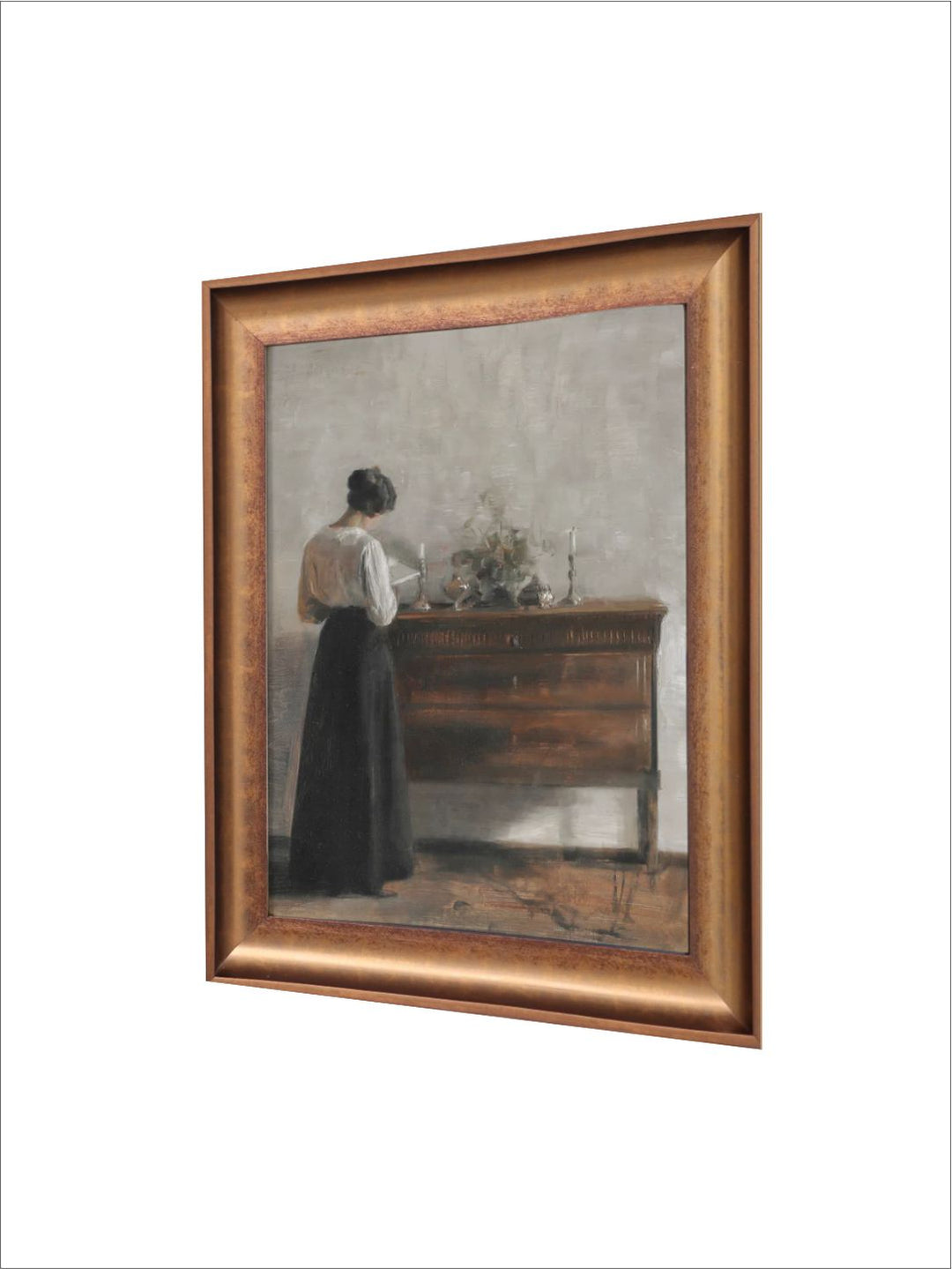 The Vintage Artistry Brown & Black European Portrait Painting Framed Wall Painting