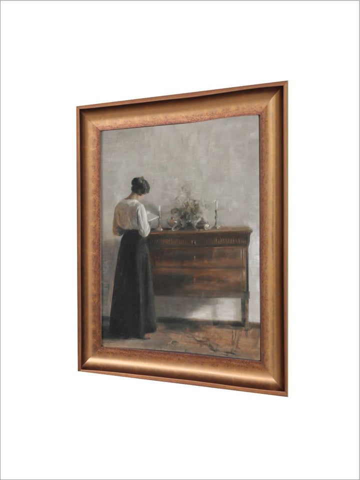 The Vintage Artistry Brown & Black European Portrait Painting Framed Wall Painting