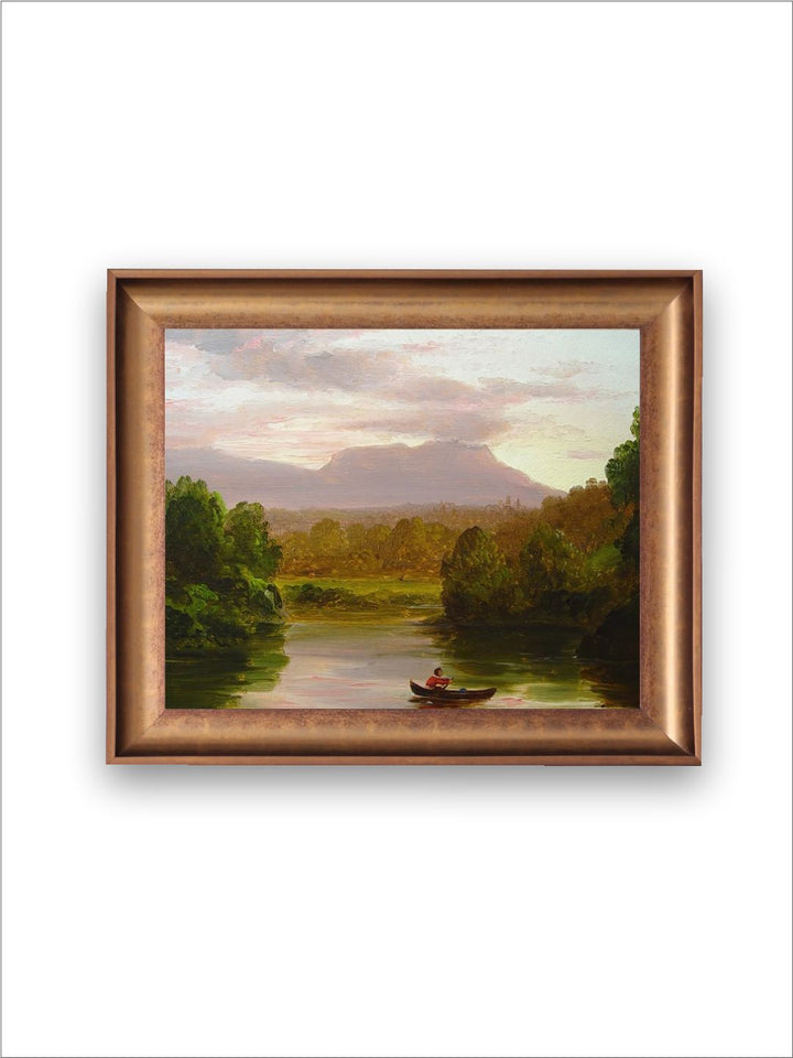 The Vintage Artistry Gold-Toned & Green River Painting Wall Art