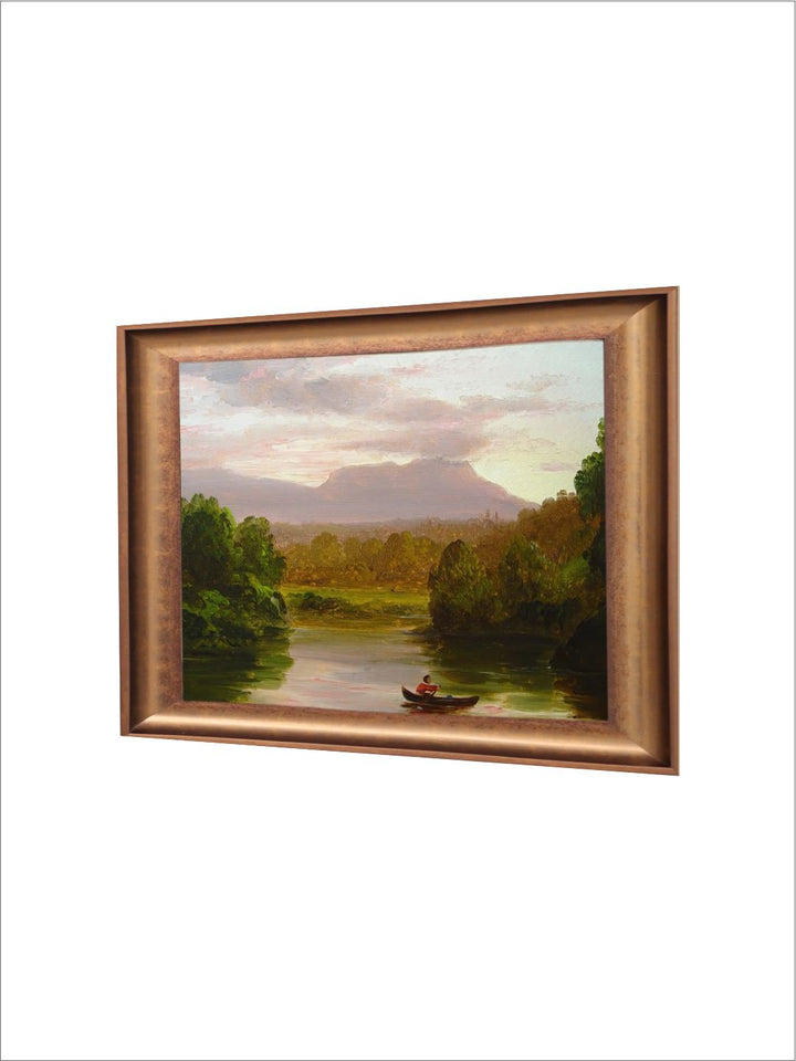 The Vintage Artistry Gold-Toned & Green River Painting Wall Art