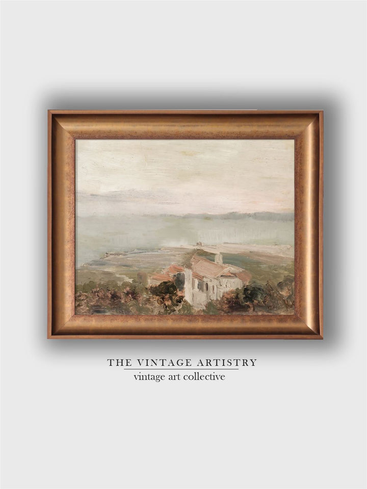 The Vintage Artistry Gold-Toned & Beigeneutral Landscape Painting Wall Art