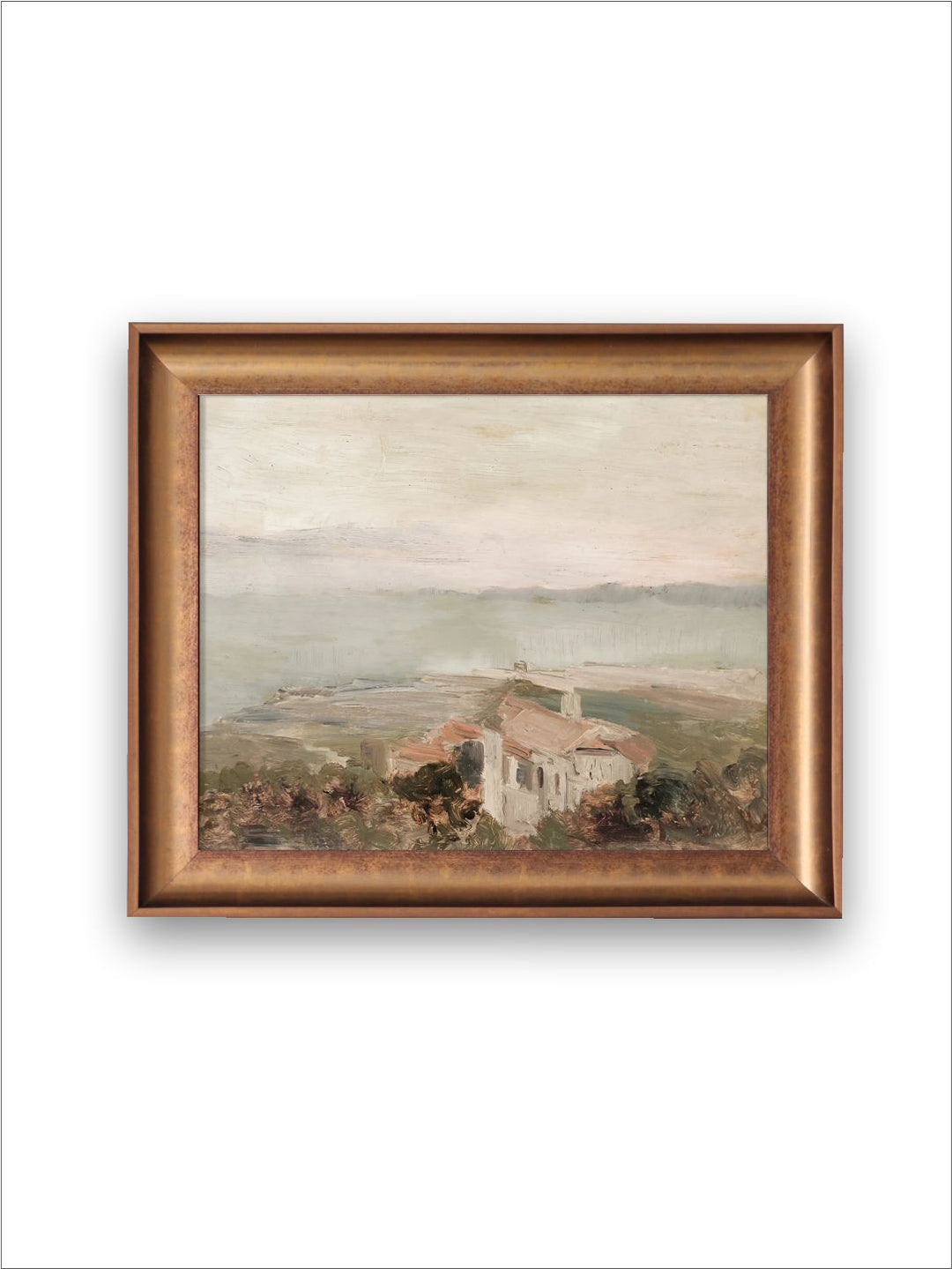 The Vintage Artistry Gold-Toned & Beigeneutral Landscape Painting Wall Art
