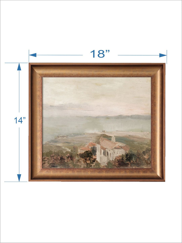 The Vintage Artistry Gold-Toned & Beigeneutral Landscape Painting Wall Art