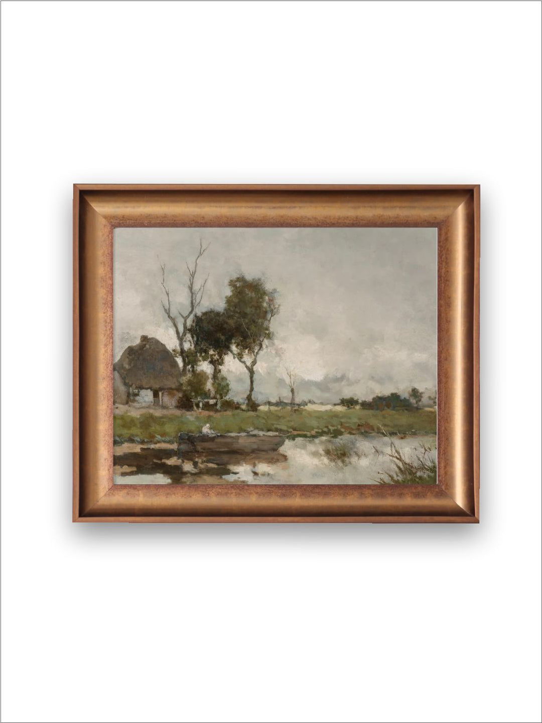The Vintage Artistry Grey & Green River Landscape Wall Art
