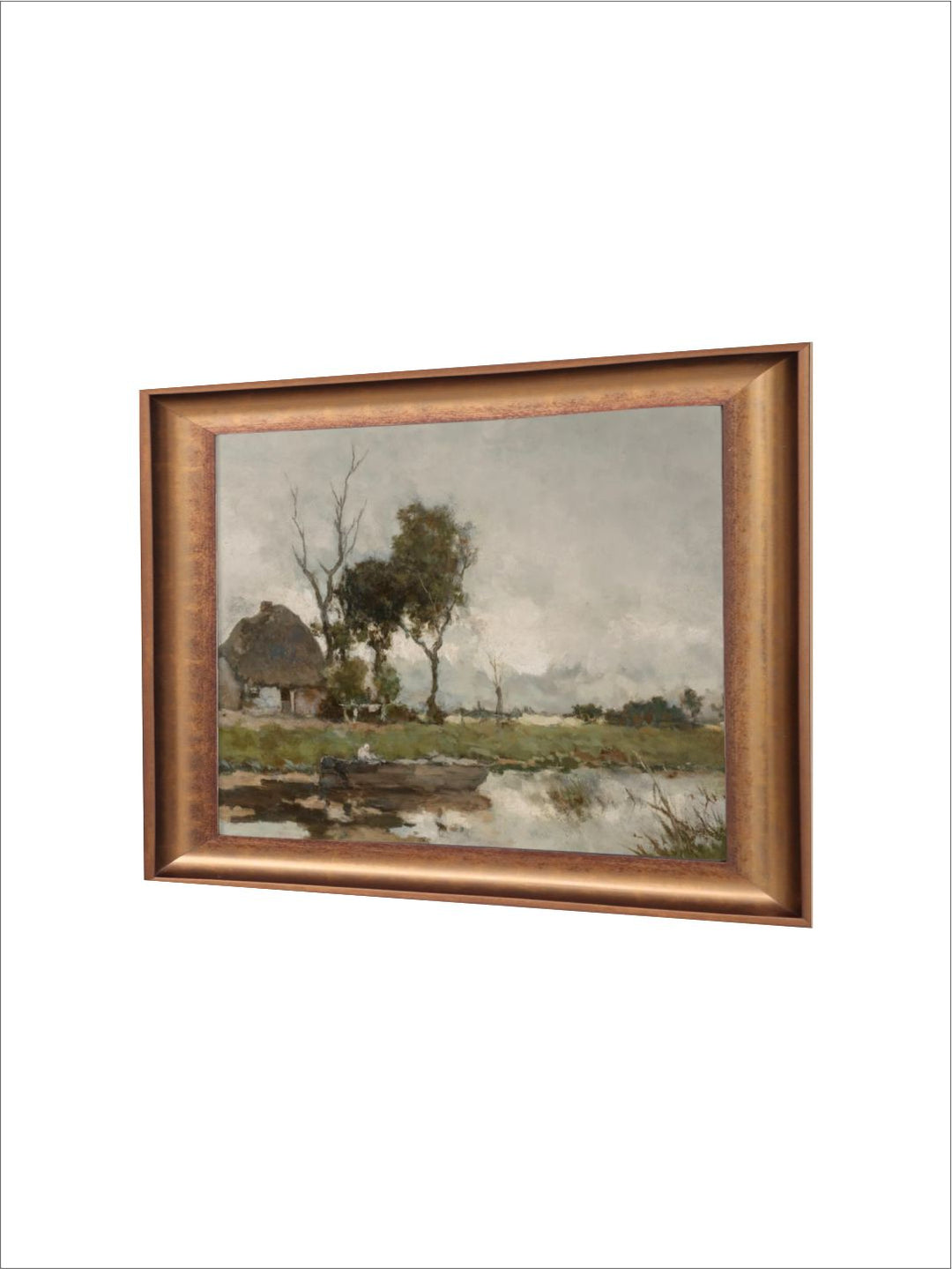 The Vintage Artistry Grey & Green River Landscape Wall Art