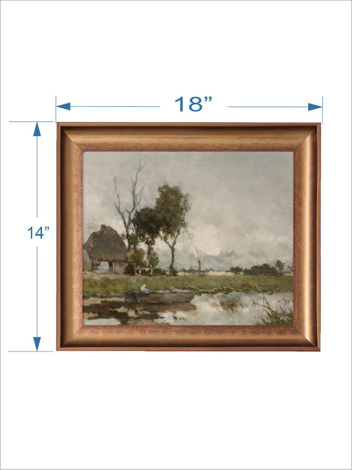 The Vintage Artistry Grey & Green River Landscape Wall Art