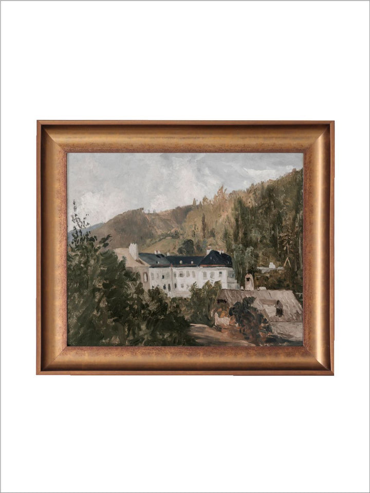 The Vintage Artistry Brown European Villa Landscape Wall Art