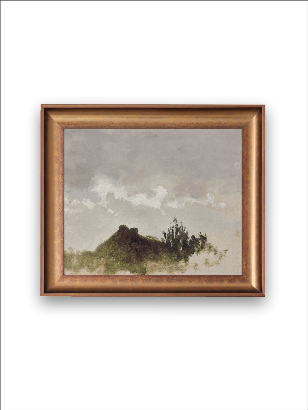 The Vintage Artistry Grey & Green Mountain Range Printed Framed Wall Painting