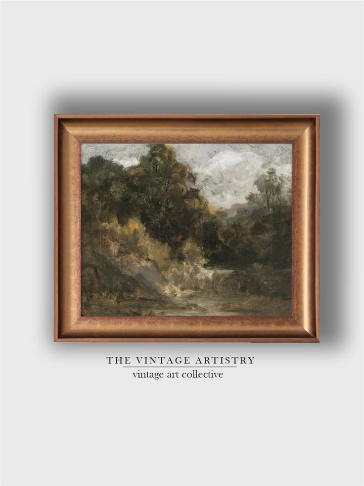 The Vintage Artistry Moody Country Landscape Painting Wall Art