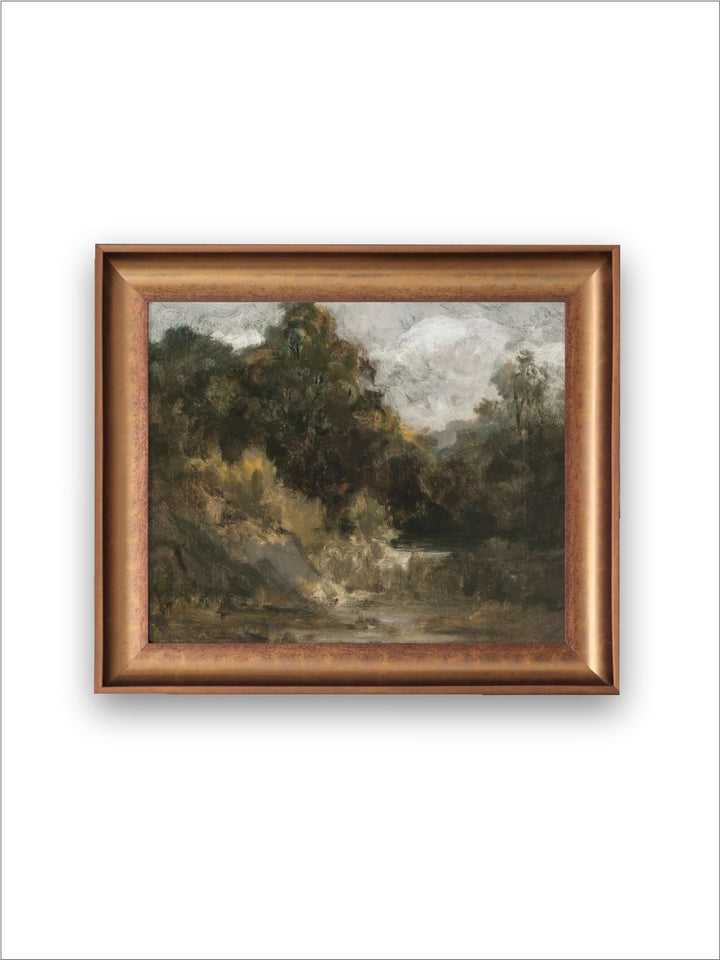 The Vintage Artistry Moody Country Landscape Painting Wall Art