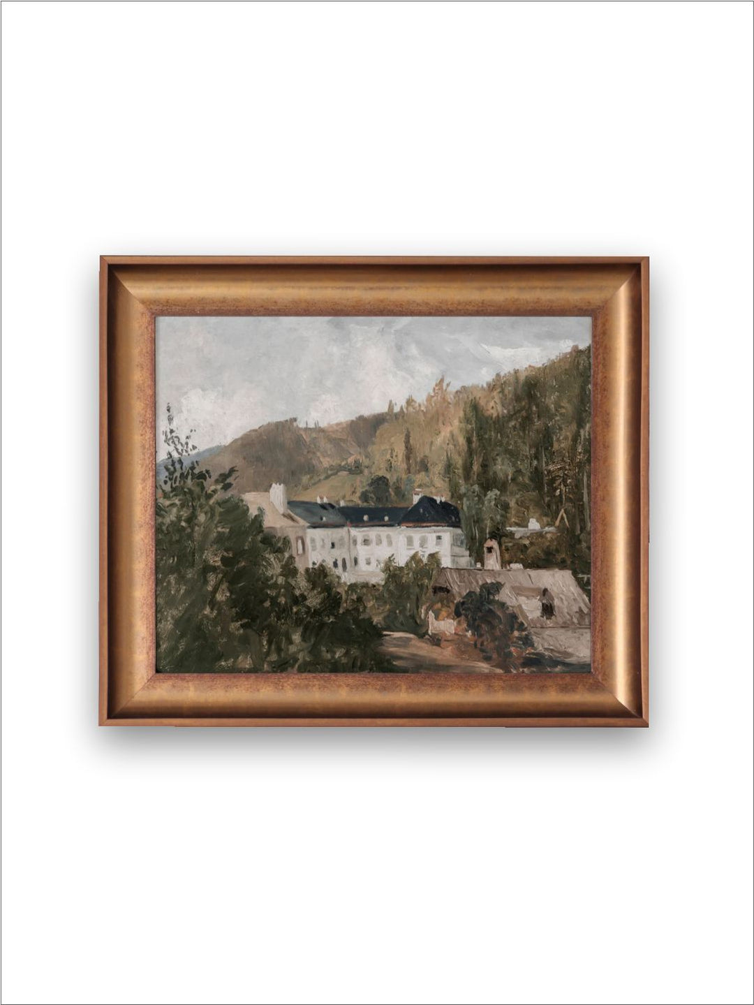 The Vintage Artistry Beige & Brown European Villa Landscape Wall Art