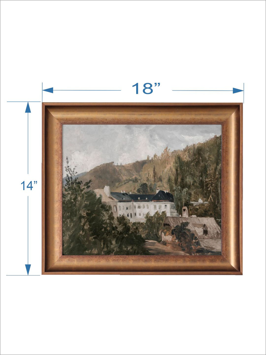 The Vintage Artistry Beige & Brown European Villa Landscape Wall Art