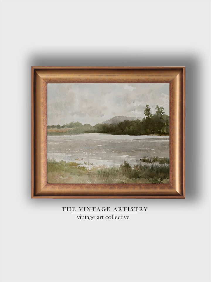 The Vintage Artistry Grey & Brown Lakeside Printed Wall Art