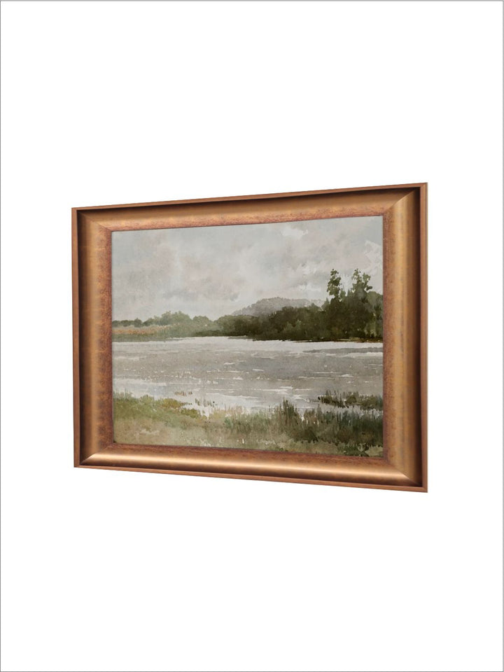The Vintage Artistry Grey & Brown Lakeside Printed Wall Art