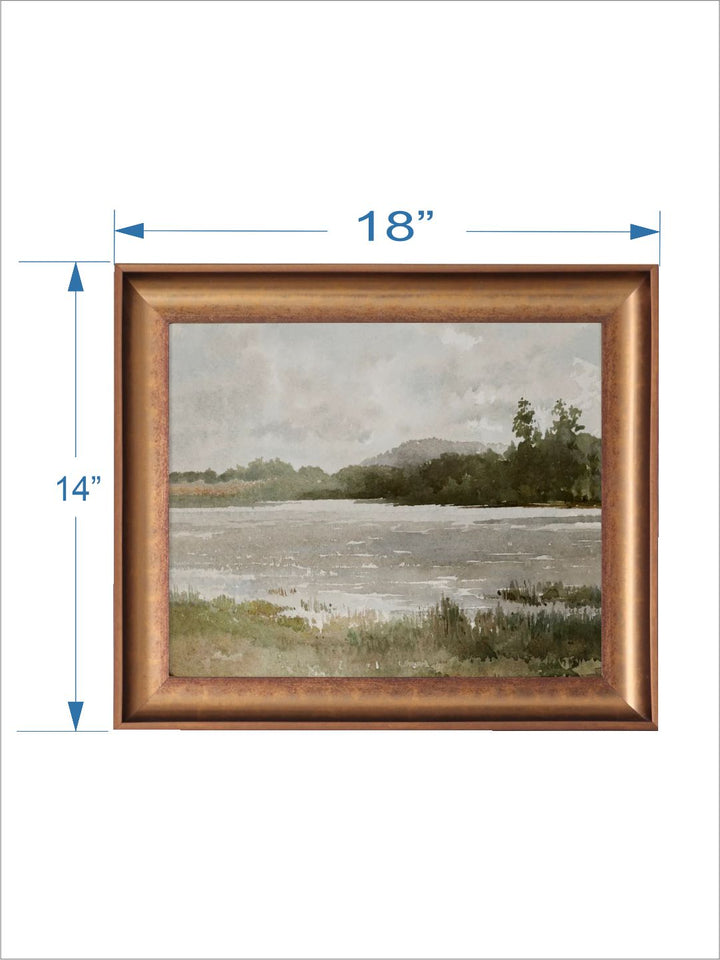 The Vintage Artistry Grey & Brown Lakeside Printed Wall Art